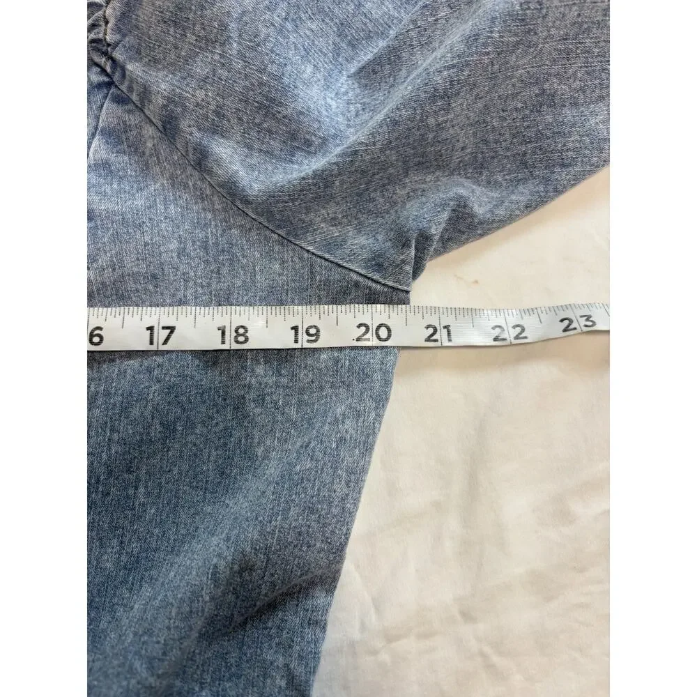 White Birch Light Denim V-Wire Mini Dress Plus Size 3X Western Festival Cowgirl - Picture 9 of 11